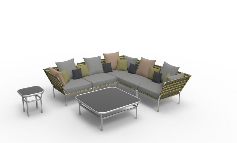 CK0295 sectional L with tables