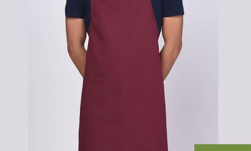 maroon bib apron